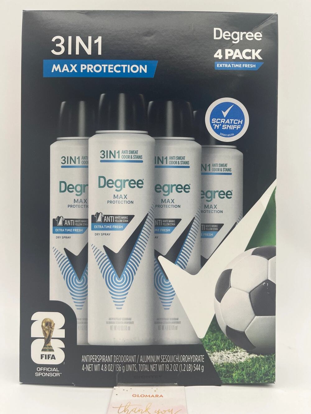 Degree Men Max Protection 3-in-1 Fresh Dry Spray 4.8oz 4 Pack EXP 01/2028 NEW